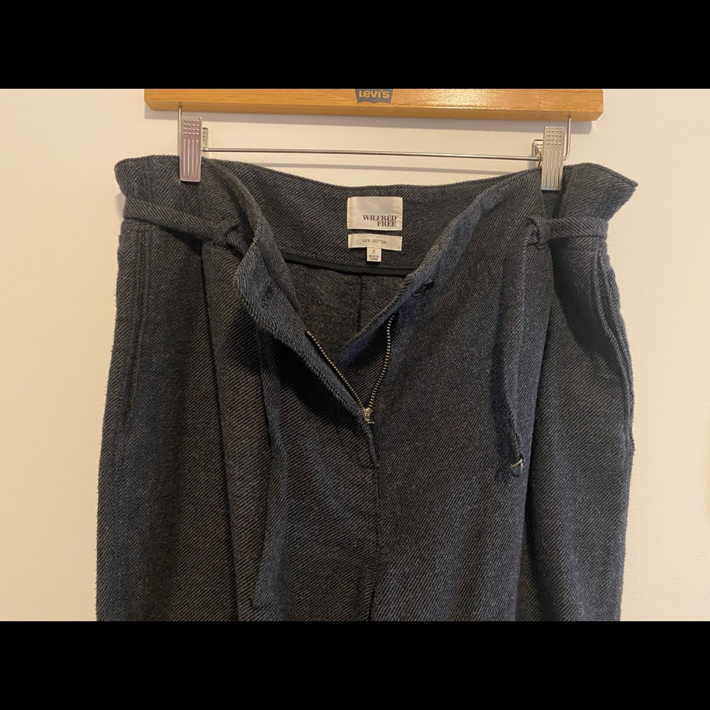 Wilfred Free Pleated Paper Bag Pants - Dark Gray